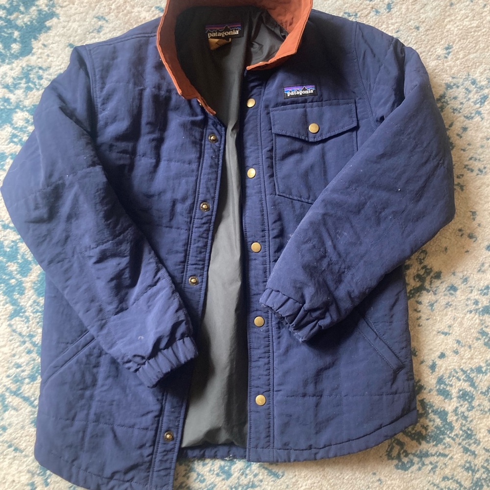 Patagonia Men's Navy and Orange Jacket